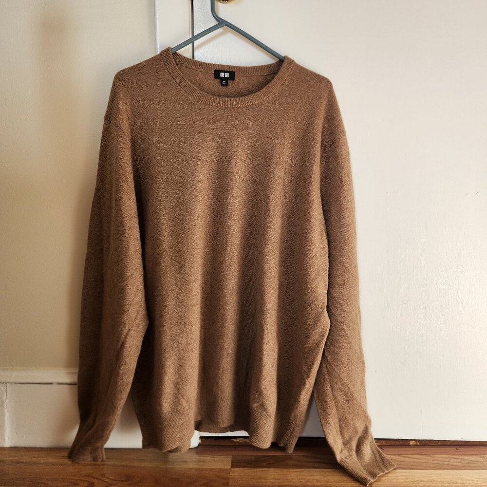 Uniqlo Men's 100% Cashmere Sweater -- Beige, Size XXL
